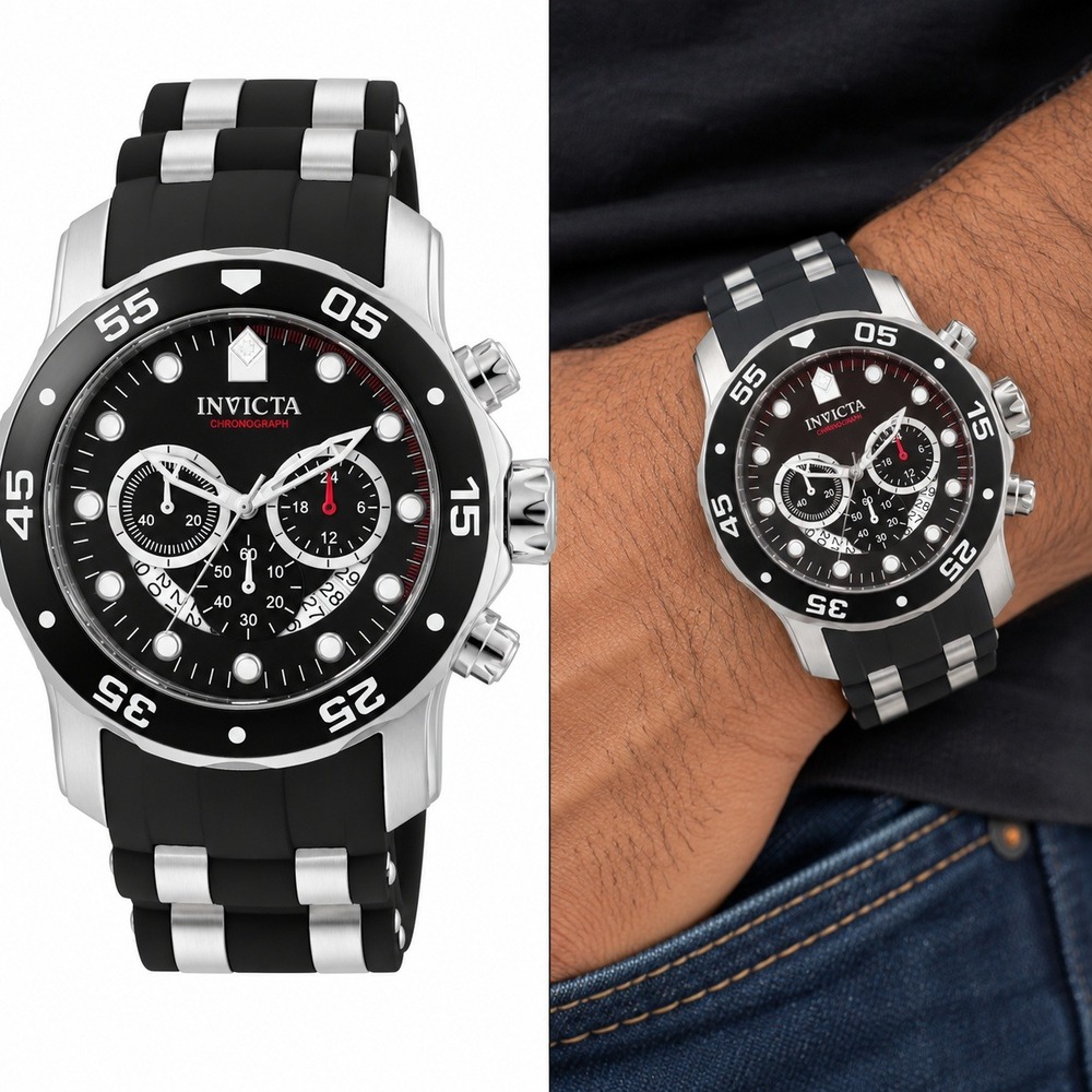 NEW INVICTA Pro Diver Scuba Men's Black Watch - 48mm (6977)